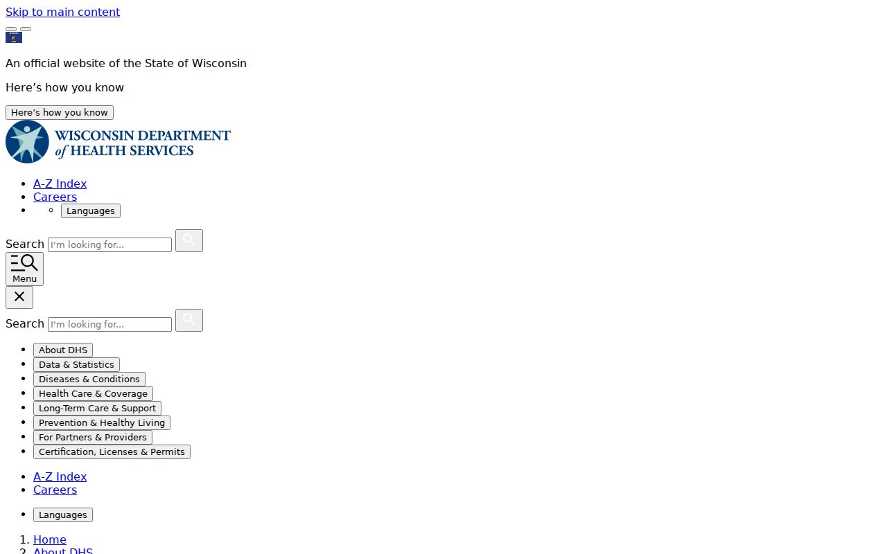 Wisconsin DHS vital forms used for a Fond du Lac resident lookup