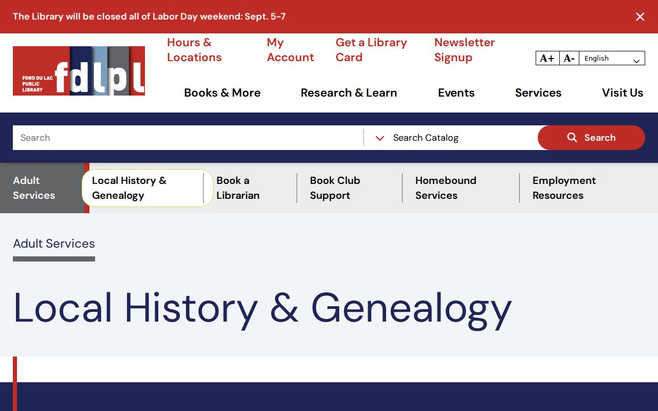 Library sources for the Fond du Lac residents directory